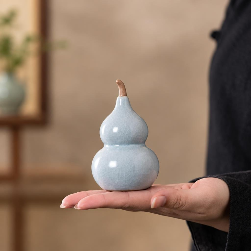 Tea pet a forma di zucca in ceramica verde giada