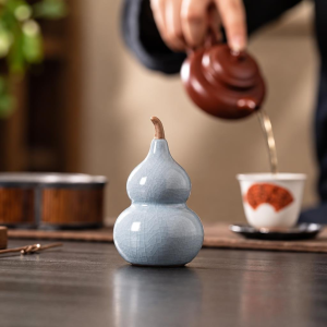 Tea pet a forma di zucca in ceramica verde giada
