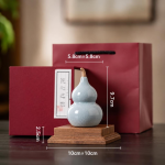 Tea pet a forma di zucca in ceramica verde giada — Set da 4