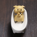 Tea pet animale da bagno in argilla di Yixing — Animale giallo dorato