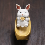 Tea pet animale da bagno in argilla di Yixing — Coniglio bianco