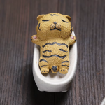 Tea pet animale da bagno in argilla di Yixing — Gatto tigrato ocra
