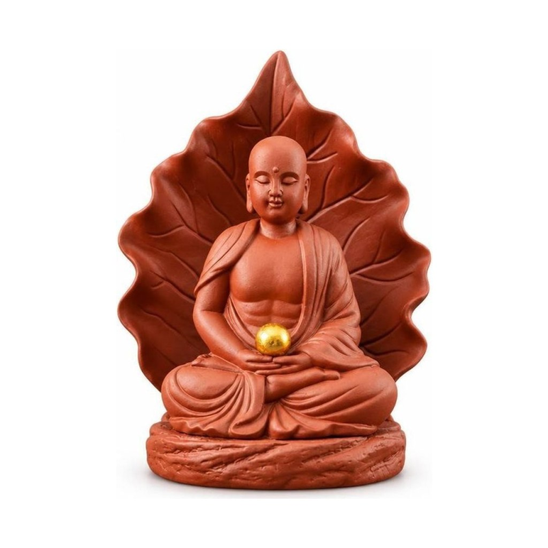 Tea pet Buddha con filtro per tè in argilla viola