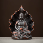 Tea pet Buddha con filtro per tè in argilla viola — Antracite e rame