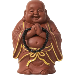 Tea pet Buddha ridente con rosario nero