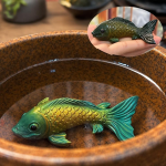 Tea pet carpa koi in resina — Verde turchese