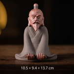 Tea pet cinese in argilla viola — Seduto con barba appuntita