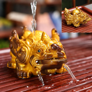Tea pet cinese in resina con colore cangiante