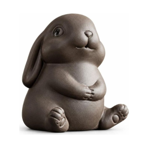Tea pet coniglio in argilla viola