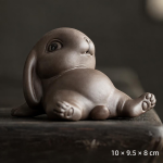 Tea pet coniglio in argilla viola — Supino