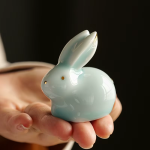 Tea pet coniglio in ceramica con due posture
