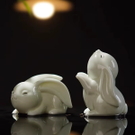 Tea pet coniglio in ceramica con orecchie pendenti