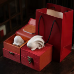 Tea pet coniglio in ceramica con orecchie pendenti — Duo opaco con confezione regalo