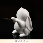 Tea pet coniglio in ceramica con orecchie pendenti — Seduto opaco