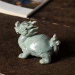 Tea pet drago-tartaruga in ceramica verde acqua di Longquan