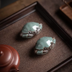 Tea pet granchio in ceramica craquelé