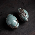Tea pet granchio in ceramica craquelé