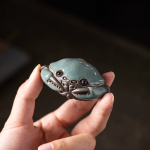 Tea pet granchio in ceramica craquelé