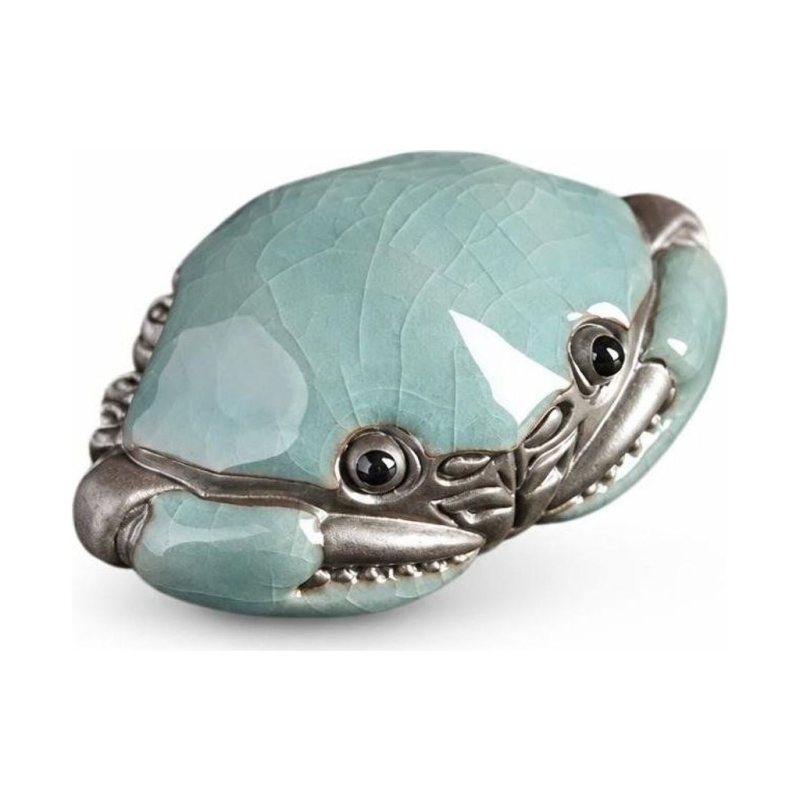 Tea pet granchio in ceramica smaltata