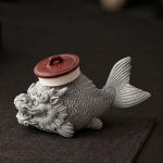 Tea pet in arenaria blu con rilievi scolpiti
