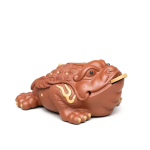 Tea pet in argilla viola a forma di rospo fatto a mano — Terracotta