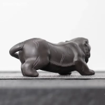 Tea pet in argilla viola con animali zodiacali