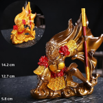 Tea pet in resina con duo di carpe — Dorato, ramato e rosso