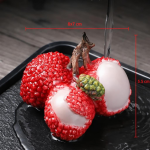Tea pet in resina con duo di carpe — Rosso con dettaglio verde