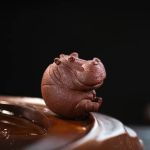 Tea pet ippopotamo in argilla di Yixing — Marrone rossiccio