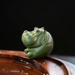Tea pet ippopotamo in argilla di Yixing — Verde chiaro