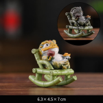 Tea pet Jinchan in resina che cambia colore — Verde oliva