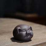 Tea pet maialino in ceramica a forma di testa — Grigio-bruno scuro
