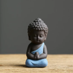 Tea pet monaco Buddha in ceramica — Azzurro chiaro