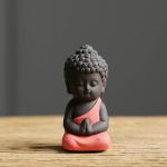 Tea pet monaco Buddha in ceramica — Corallo rosato