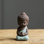 Tea pet monaco Buddha in ceramica — Verde menta chiaro