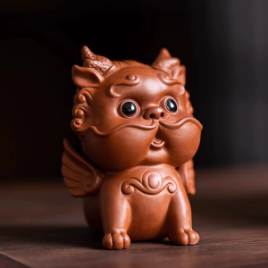 Tea pet Pixiu in argilla viola