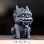 Tea pet Pixiu in argilla viola — A quattro zampe grigio ardesia