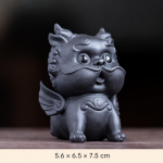 Tea pet Pixiu in argilla viola — Alato senza ciotola grigio ardesia