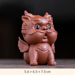 Tea pet Pixiu in argilla viola — Alato senza ciotola marrone rosato