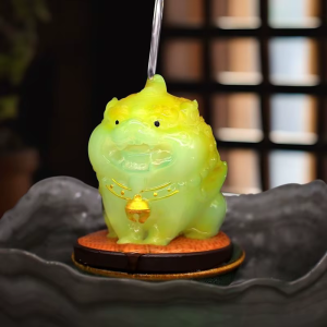 Tea pet Pixiu in resina termocromica — Giallo-verde chiaro