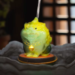 Tea pet Pixiu in resina termocromica — Verde-giallo con dettagli verde scuro