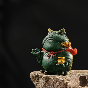 Tea pet rana in argilla viola