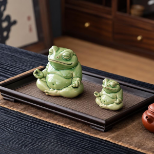 Tea pet rana in ceramica smaltata