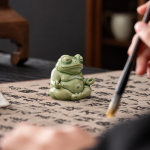 Tea pet rana in ceramica smaltata
