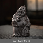 Tea pet sorridente in argilla di Yixing (zisha) — Grigio scuro