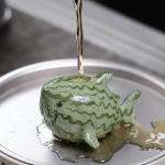 Tea pet squalo con motivo anguria in ceramica