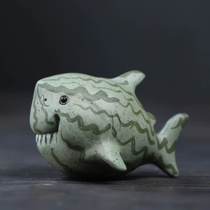 Tea pet squalo con motivo anguria in ceramica