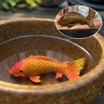 Tea pet termici a forma di carpe koi in resina