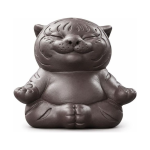 Tea pet tigre in argilla viola dal corpo arrotondato