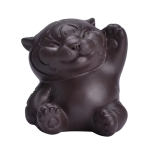 Tea pet tigre in argilla viola dal corpo arrotondato